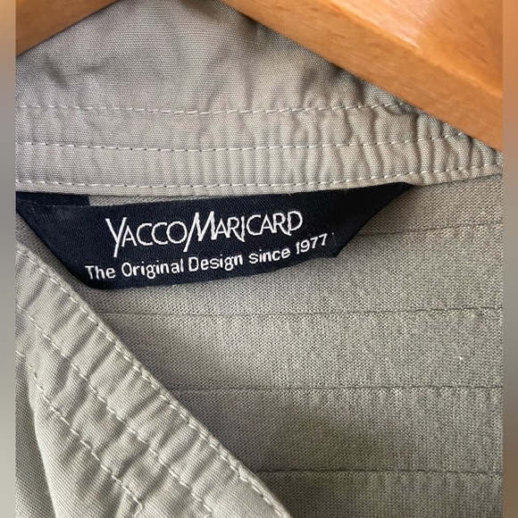 Yacco Maricard Pintuck Stand Collar Shirt Jacket Lagenlook Tunic |Sage Green - Picture 10 of 10